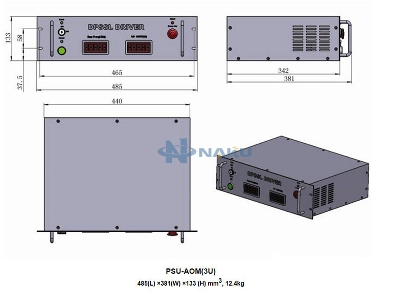 355nm Q-switched UV laser 1-3000mW