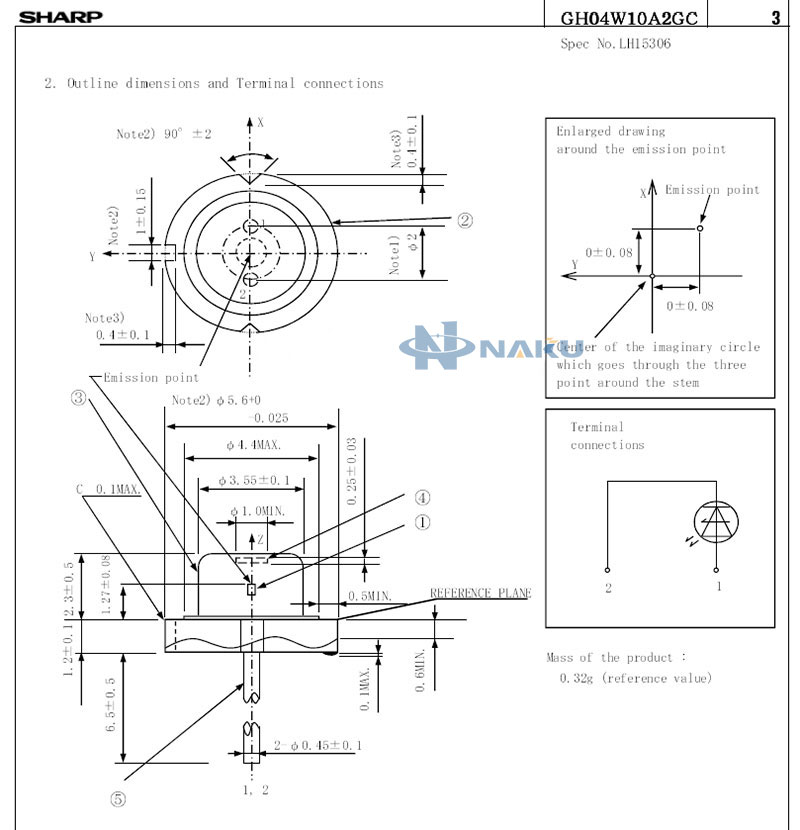 350mw 405nm Laser Diode GH04W10A2GC