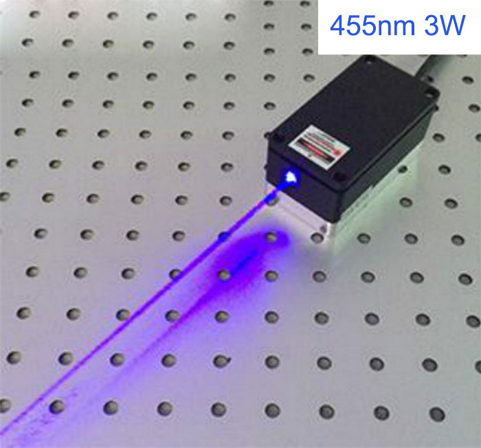 455nm 半导体激光器 3W 4W 6W 高功率蓝色激光器 功率可调 - 点击图像关闭