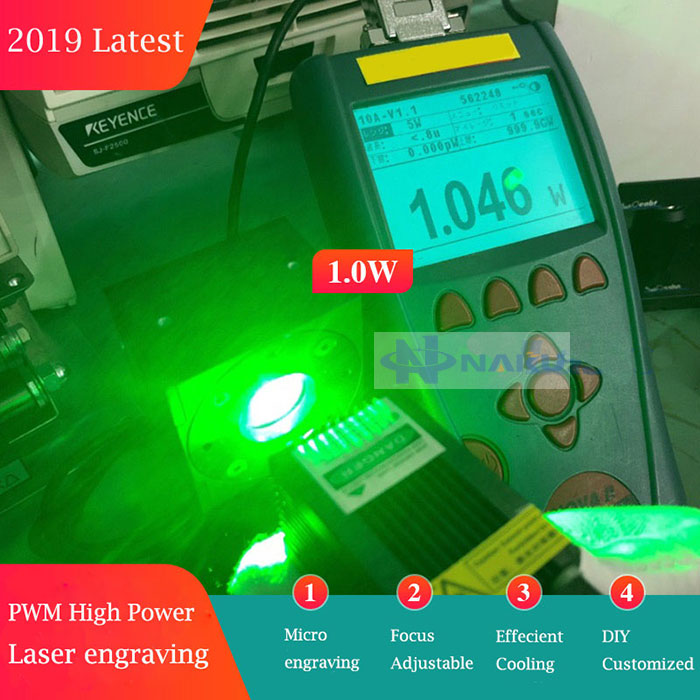 520nm 1W 绿色微型激光雕刻机 工业激光大功率精细光束