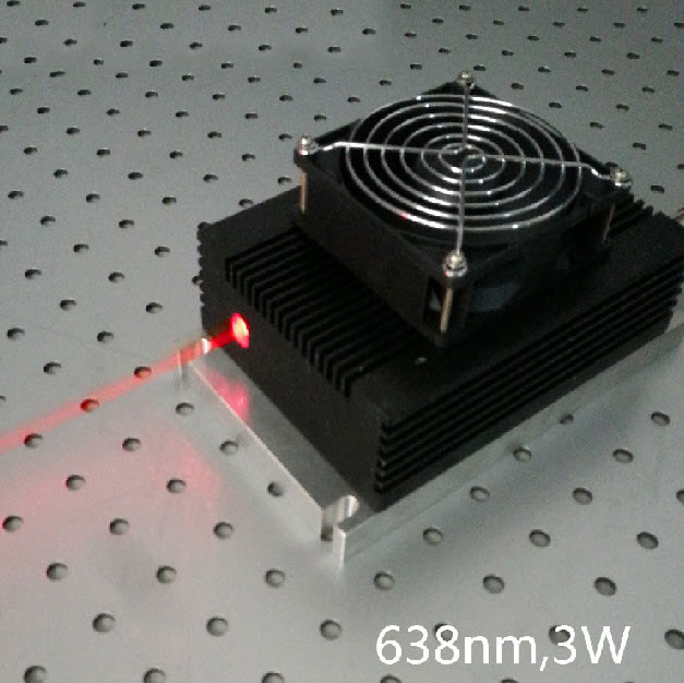 638nm 3W 高功率 红光 半导体激光器 0~30khz模拟或TTL调制