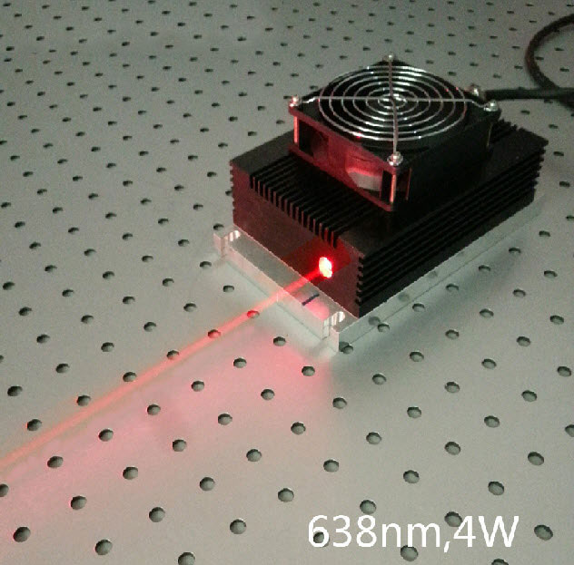 638nm 4W 高功率 红光 半导体激光器 0~30khz模拟或TTL调制