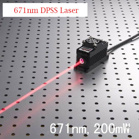 671nm 100mW~400mW 红光 DPSS激光器 二极管泵浦固态激光器 TTL调制