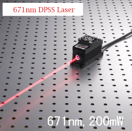 671nm 50mW 红光DPSS激光器 二极管泵浦固态激光器 - 点击图像关闭