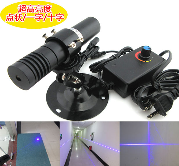 超高亮度 450nm 1500mW 蓝色激光模组 可调焦 点/线/十字线 超高亮度 450nm 1500mW 蓝色激光模组 可调焦 点/线/十字线